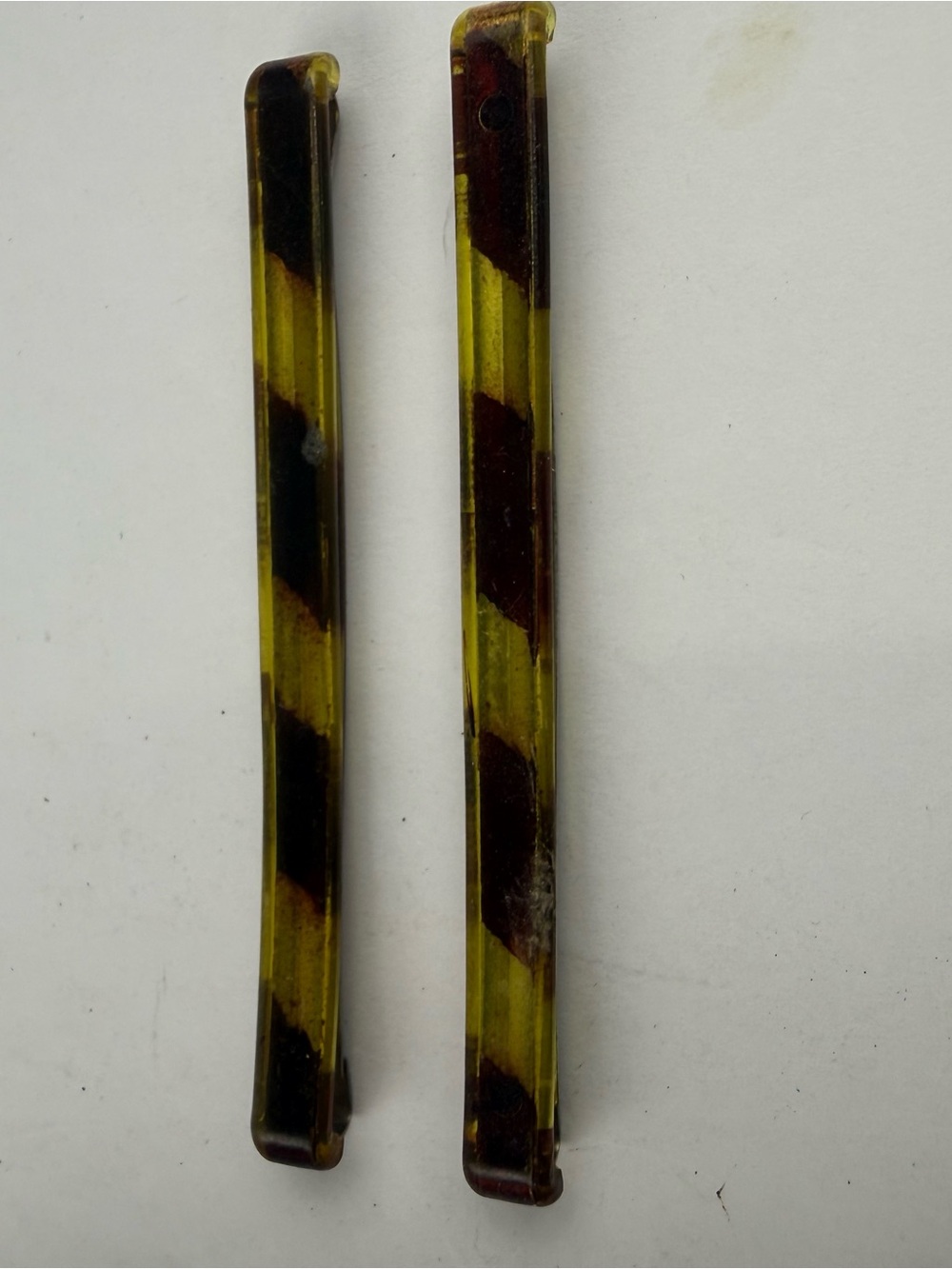 2 Goody Stay Tight Vtg Clasp Clip Hair Barrettes 3” USA Mock Tortoise